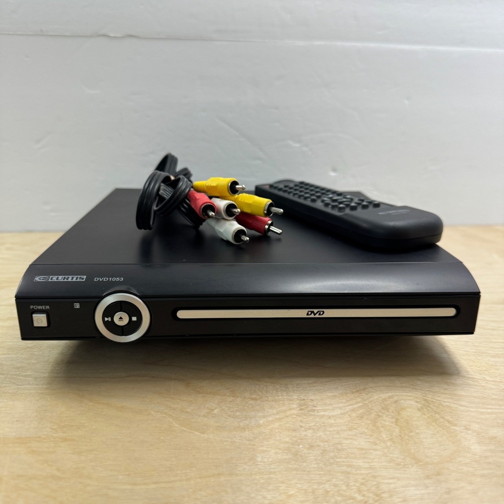 Curtis DVD1053 Compact DVD Player Black with Remote and RCA Cables